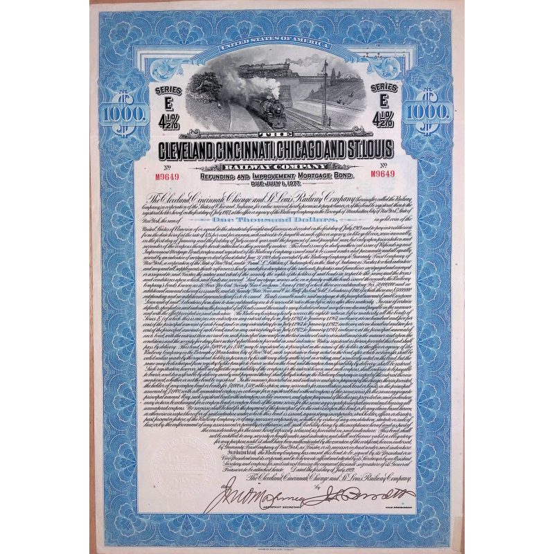 The Cleveland, Cincinnati, Chicago and St Louis $1000