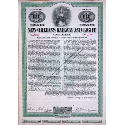 New Orleans Railway and Light Co. Cie des Chemins de Fer d'Eclairage de la Nouvelle Orléans