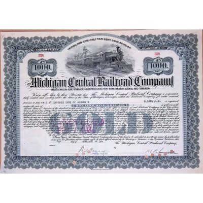 Michigan Central Railroad Co. - $1,000 Bond - Railroad Bonds