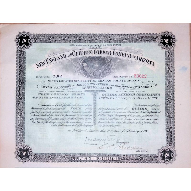 New England and Clifton Copper Company of Arizona