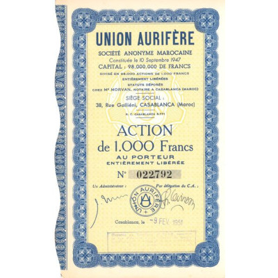 Union Aurifère (Act 1000 F)