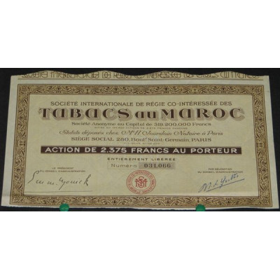 Sté Internationale de Régie Co-intéressée des Tabacs au Maroc