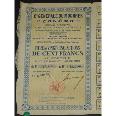 Cie Générale du Moghreb "Cogémo"