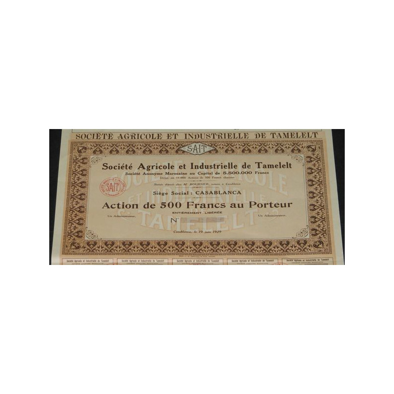 Sté Agricole et Industrielle de Tamelelt (blanquette)