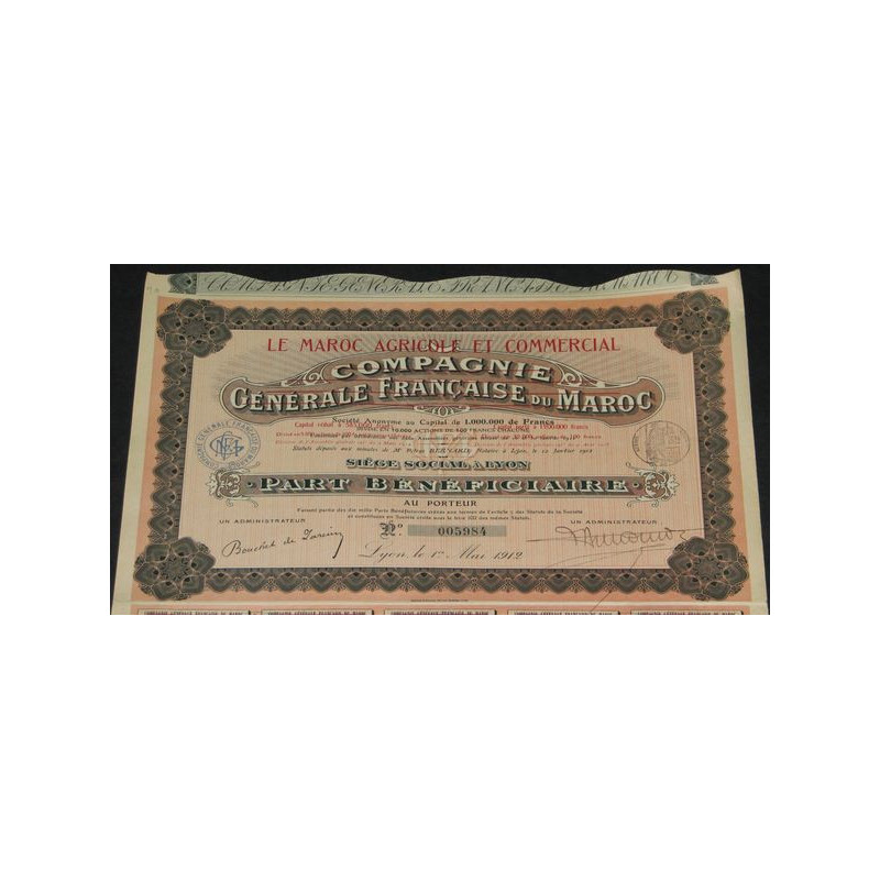 Cie Générale Française du Maroc  Le Maroc Agricole et Commercial (PB)
