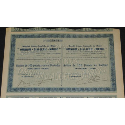 Sté Franco-Espagnole de Mines "Omnium - d'Algérie - Maroc"