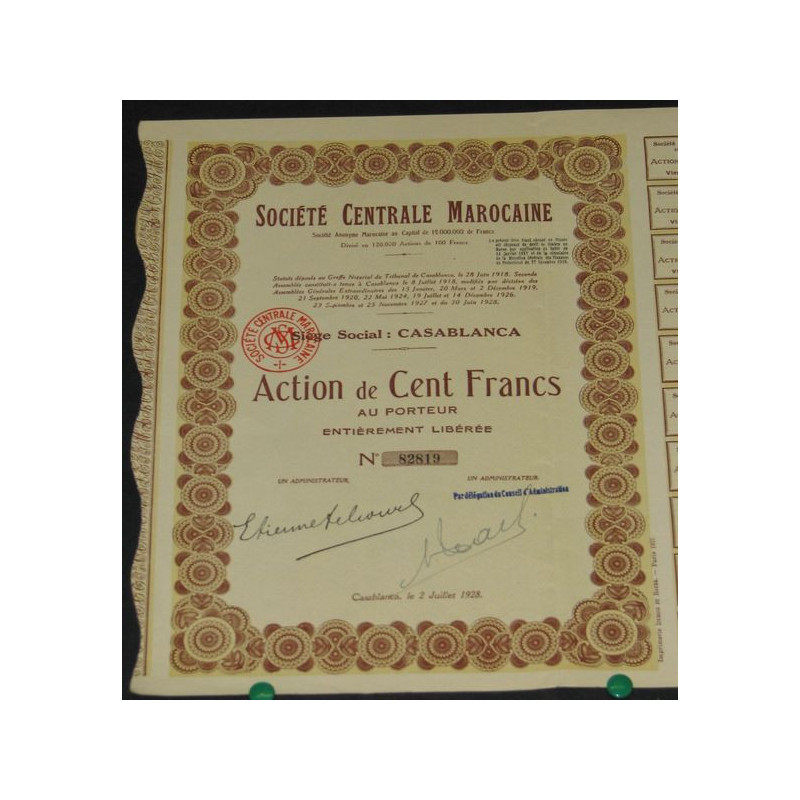 Sté Centrale Marocaine (Act)