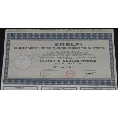 ENELFI Sté Financière Franco-Mocaine d'Etudes et d'Equipements