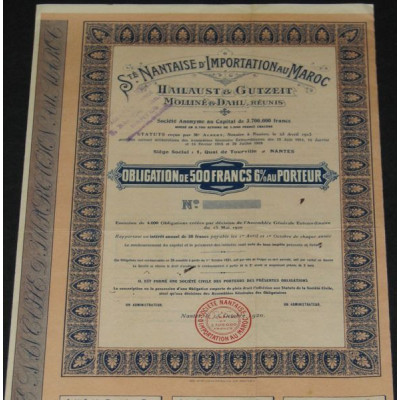 Sté Nantaise d'Importation au Maroc (Obl) (blanquette)