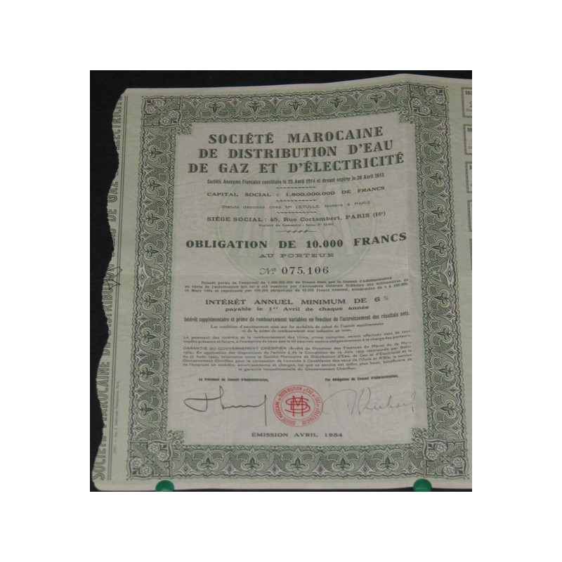 Sté Marocaine de Distribution d'Eau de Gaz et d'Electricité (Obl)