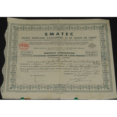 SMATEC Sté Marocaine d'Agglomérés et de Tuyaux en Ciment