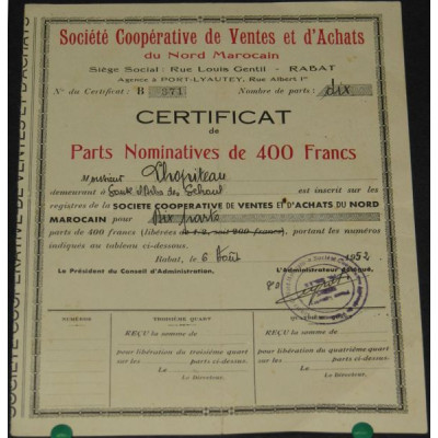 Sté Coopérative de Ventes et d'Achats du Nord Marocain