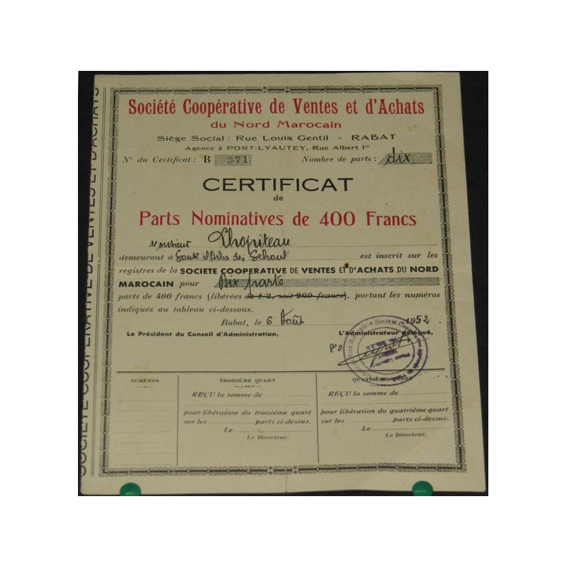 Sté Coopérative de Ventes et d'Achats du Nord Marocain