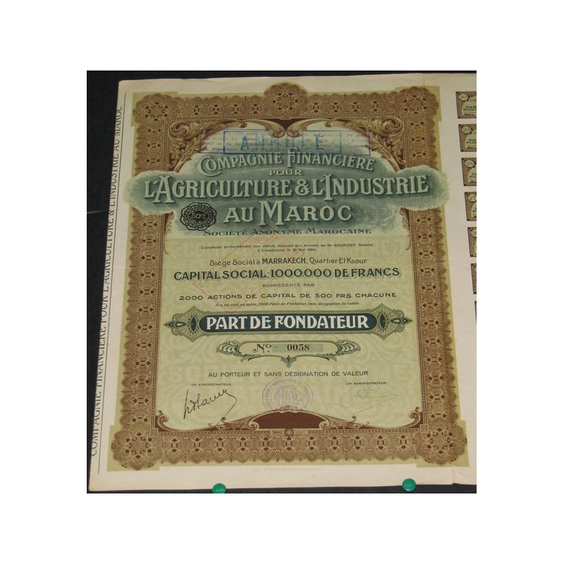Cie Financière pour l'Agriculture et l'Industrie au Maroc