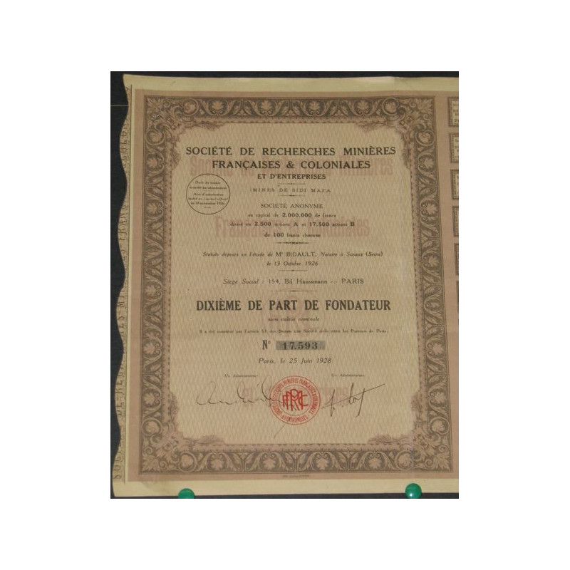 Sté de Recherches Minières Françaises et Coloniales d'Entreprises