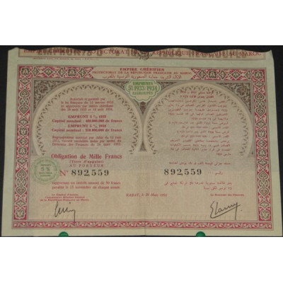 Empire Chérifien Emprunt 5 % 1933/1934