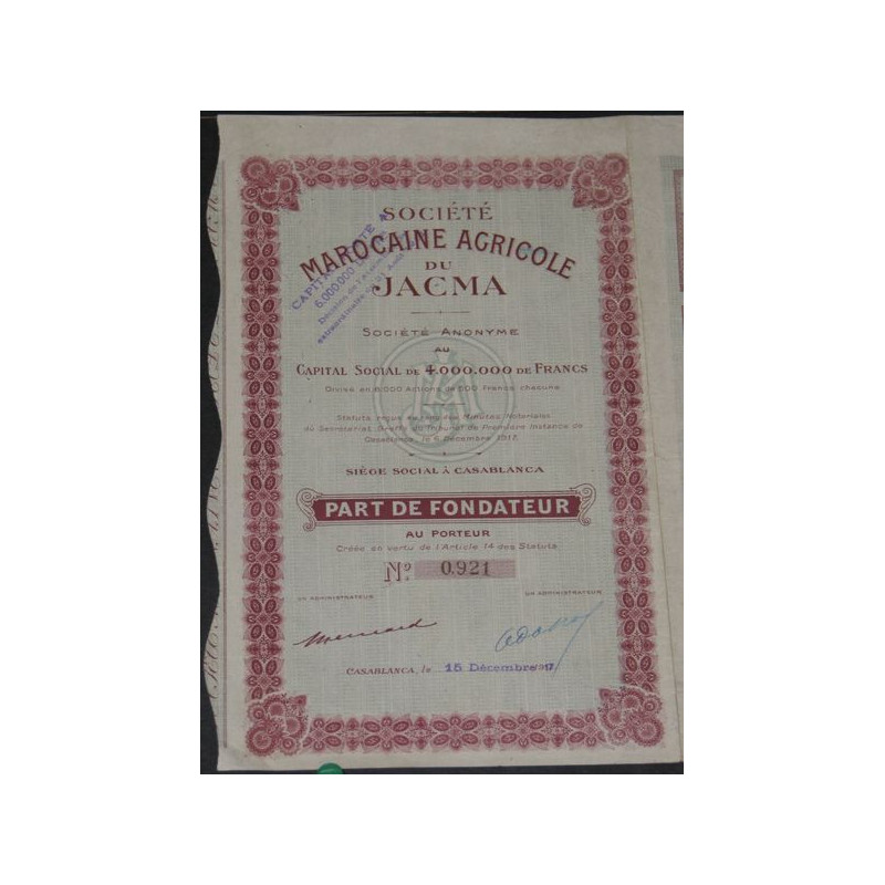 Sté Marocaine Agricole du Jacma