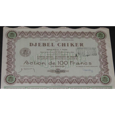 S.A. Marocaine du Djebel Chiker (tirage 400 000)