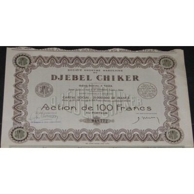S.A. Marocaine du Djebel Chiker (tirage 210 000)