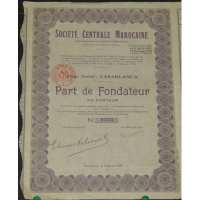 Sté Centrale Marocaine (PF)