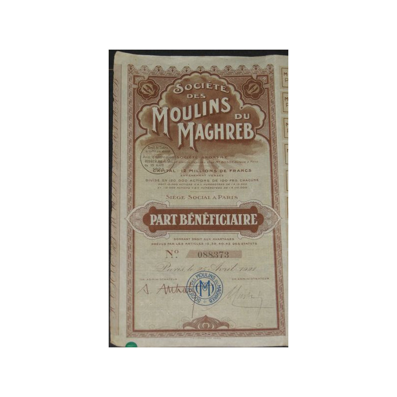 Sté des Moulins du Maghreb (PB)