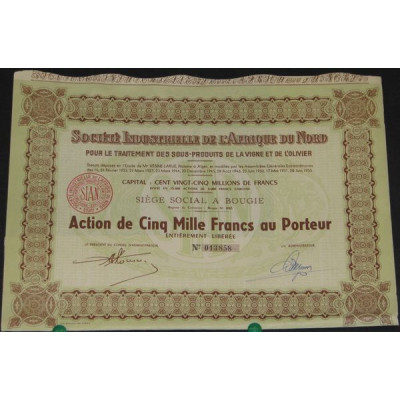 Sté Industrielle de l'Afrique du Nord pour le Traitement des Sous-Produits de la Vigne et de l'Olivier