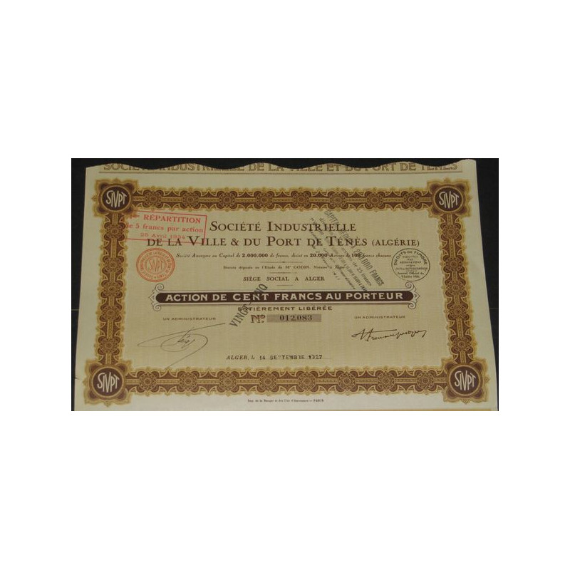 Sté Industrielle de la Ville & du Port de Ténès (algérie)