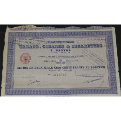 Manufacture de Tabacs Cigares & Cigarettes J. Bastos