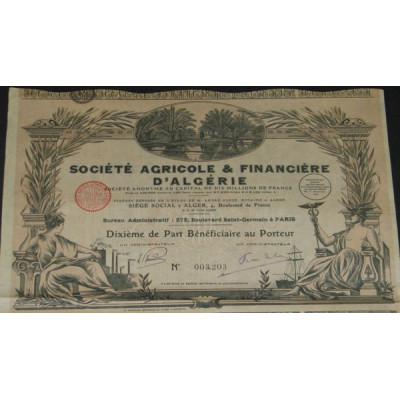 Sté Agricole & Financière d'Algérie (10ème PB)