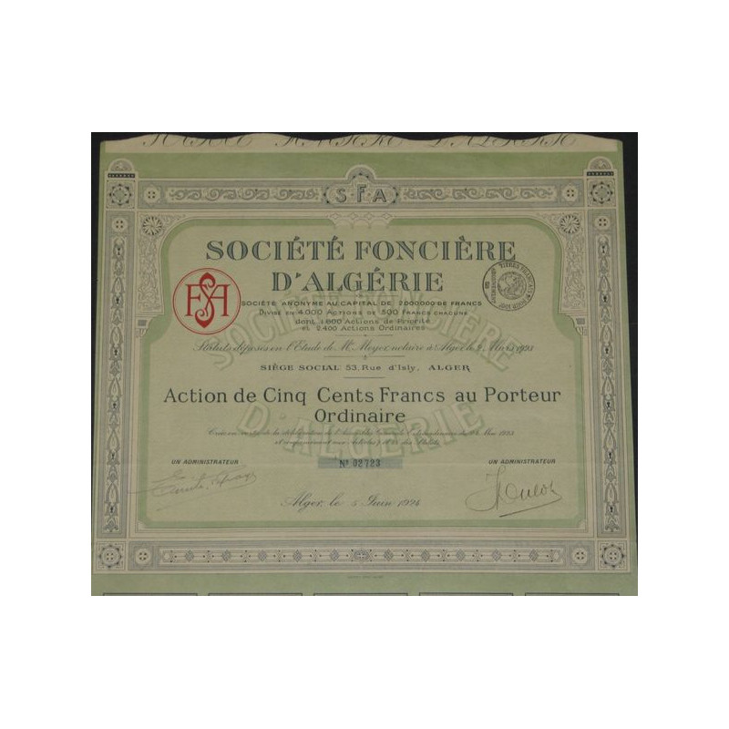 Sté Foncière d'Algérie