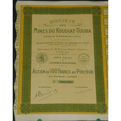 Sté des Mines du Koudiat-Touba