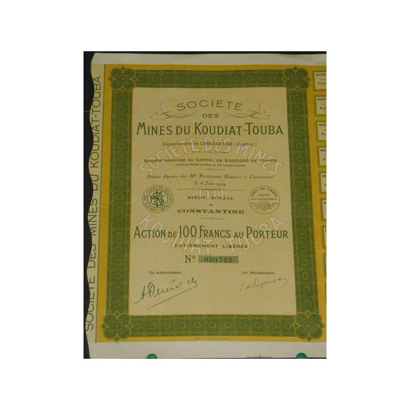 Sté des Mines du Koudiat-Touba