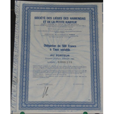 Sté des Lièges des Hamendas et de la Petite Kabylie