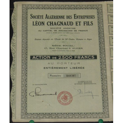 Sté Algérienne des Entreprises Léon Chagnaud et Fils