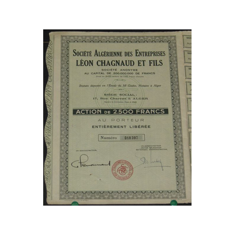 Sté Algérienne des Entreprises Léon Chagnaud et Fils