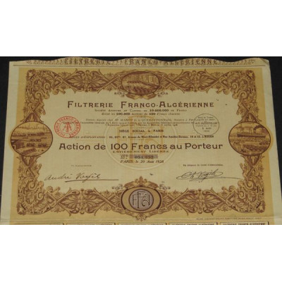 Filtrerie Franco-Algérienne (Act 100 F)