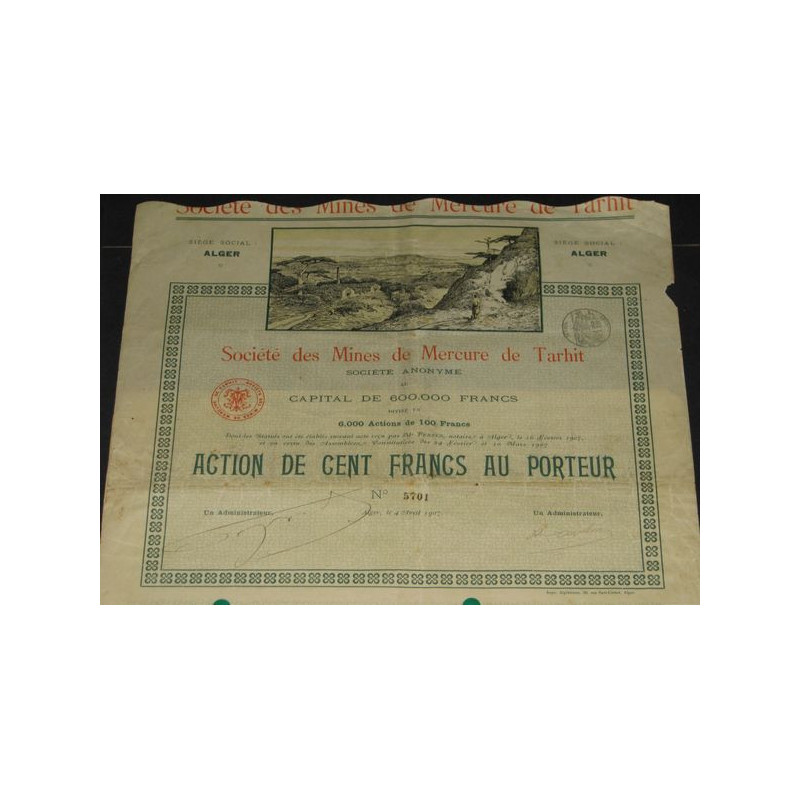 Sté des Mines de Mercure de Tarhit