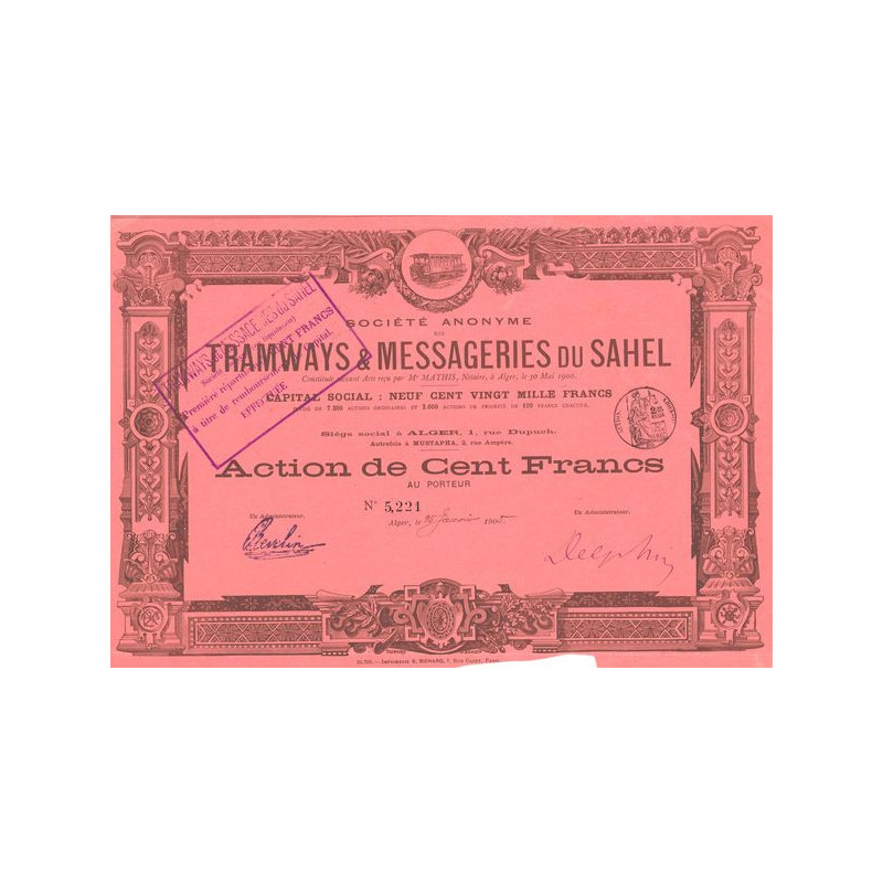 S.A. des Tramways & Messageries du Sahel (Act 100 F)