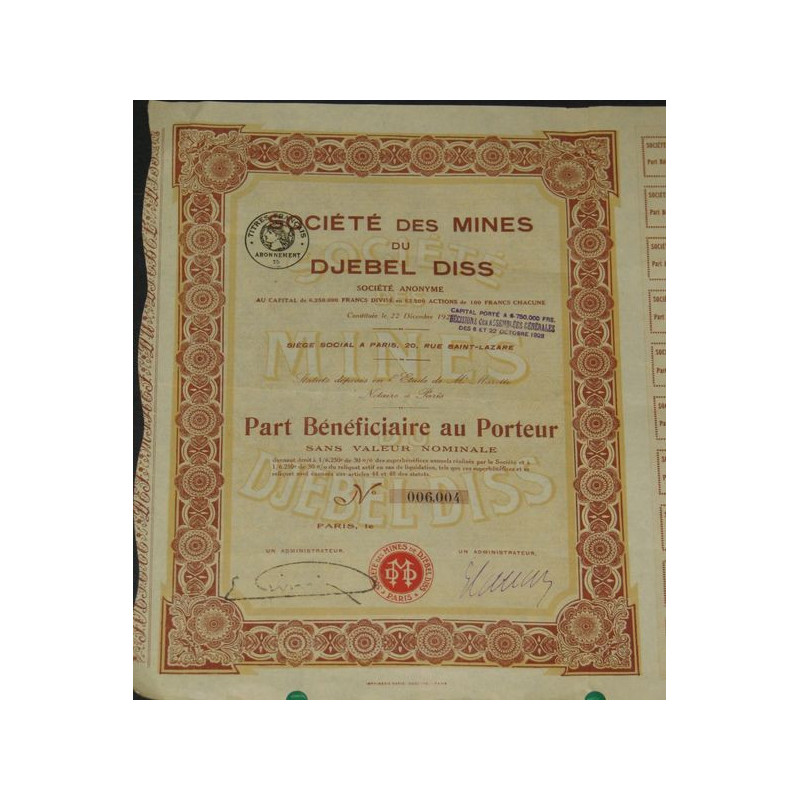 Sté des Mines du Djebel Diss