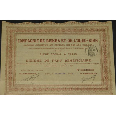 Cie de Biskra et de l'Oued-Rirh