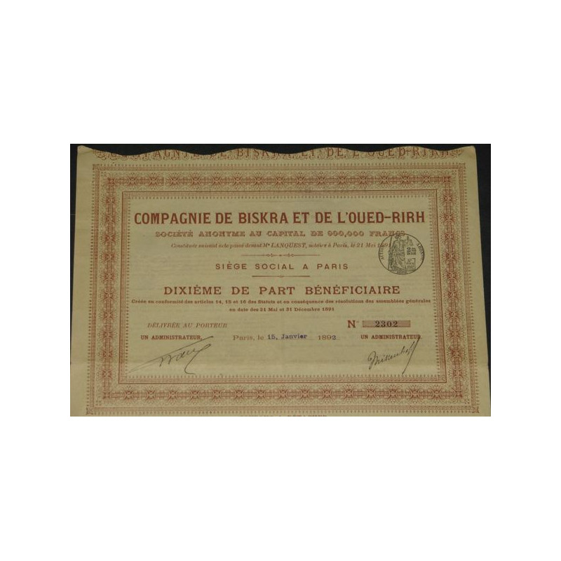 Cie de Biskra et de l'Oued-Rirh