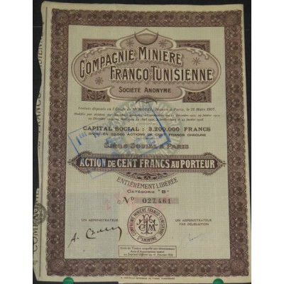 Cie Minière Franco-Tunisienne (Act marron)