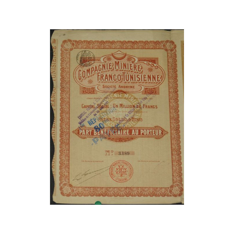 Cie Minière Franco-Tunisienne (PB orange)