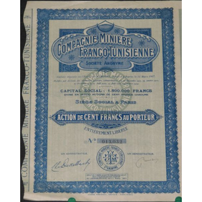 Cie Minière Franco-Tunisienne (Act bleue)