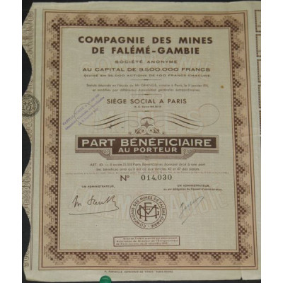Cie des Mines de Falémé-Gambie (PB)
