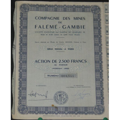 Cie des Mines de Falémé-Gambie (Act 2500 F)