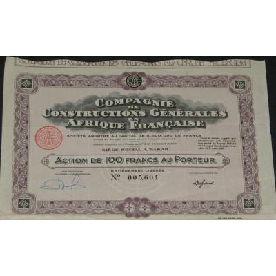 Cie de Constructions Générales en Afrique Française (Act 100 F)