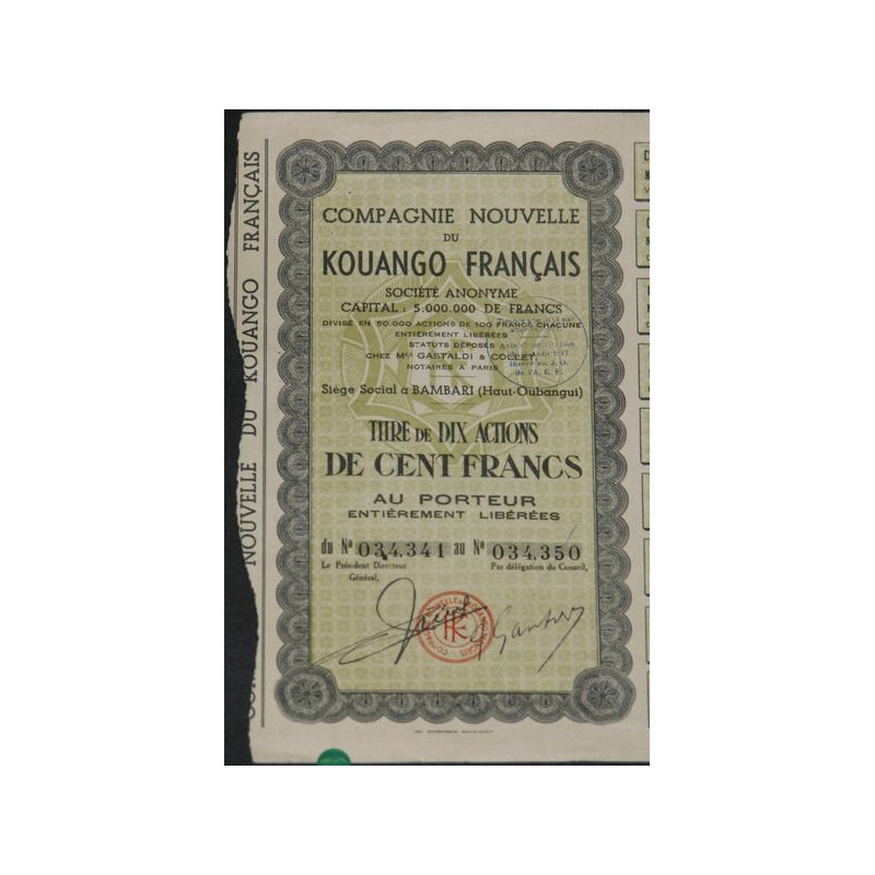 Cie Nouvelle du Kouango Français (10 Ac)