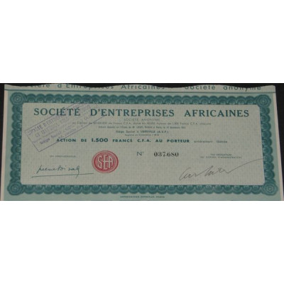 Sté d'Entreprises Africaines (Act 1500 F C.F.A.)