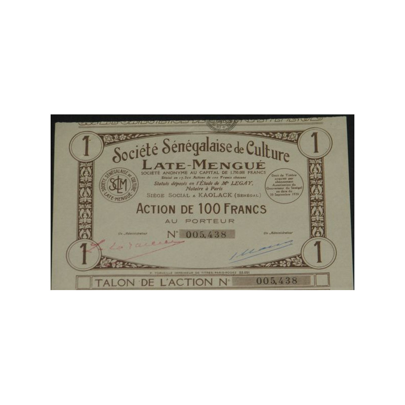 Sté Sénégalaise de Culture Late-Mengué